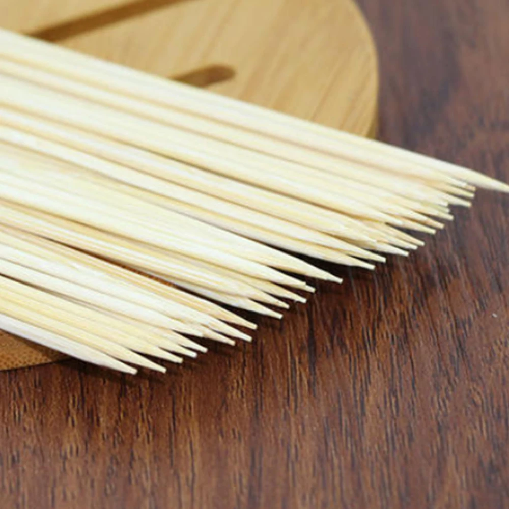 100% Natural Bamboo Food Skewers Grilling Skewers Bamboo Sticks BBQ