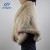 100% Real Rabbit Fur shawl with fox fur collar
