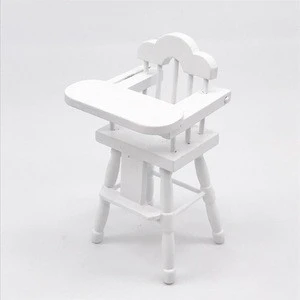 1:12 doll house decoration mini furniture model play house toy white baby dining chair pocket high chair