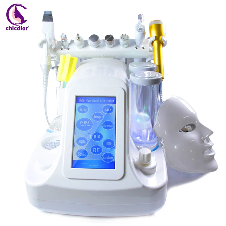 12 functional handles Diamond microdermabrasion therapy facail machine small bubble beauty machine muti-functional