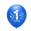 12 Inch Number 1 Birthday Printed Pink Blue Latex Balloon In Bulk First Birthday Decoration Girl Boy Balloon Party Decoration
