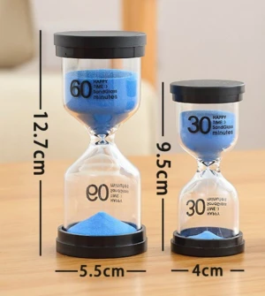 1/3/5/10/15/30 minutes birthday gifts plastic small hourglass sand timer set of six