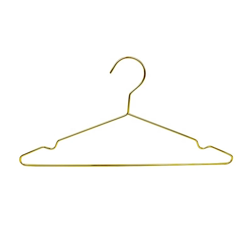 17&quot; New Arrival Gold Wire Shirt Laundry Garment Hangers Heavy Duty Metal Wire Clothes Hangers from China factory price supplier