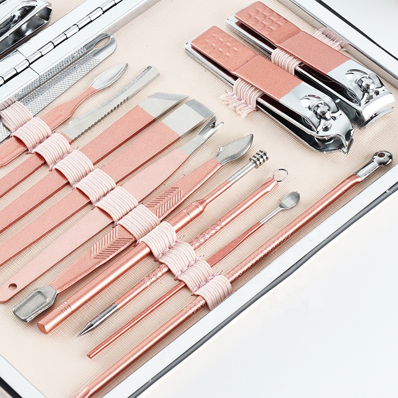 Buy 18 In 1 Rose Gold Professional Pedicure Tools Stainless Steel Nail ...