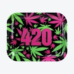 180*140mm five designs 420 custom logo printed oem tin metal weed raw herb tobacco joint smoke table paper rolling tray