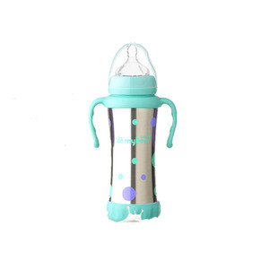180ml 240ml stainless steel Vacuum Insulated outdoor portable baby feeding milk water bottle with nipple with handle for kids