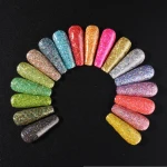 1Box Laser Polishing Chrome Pigment Dazzling Dust Holographic Nail Glitter Sequins Silver Rose Gold Dipping Powder