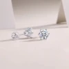 1Ct Moissanite Stud Earrings, Round Cut D Color VVS1 Lab-Created Diamond, 18K White Gold Plated S925 Silver for Women & Men