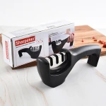 2 in 1 Kitchen Knife Accessories 3 Stage Knife Sharpener for Helps Repair Restore Polish Blades