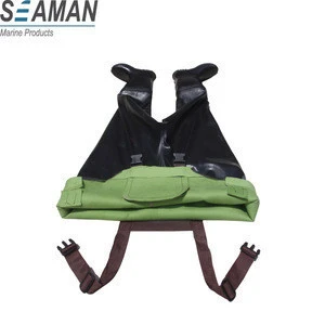 2-Ply stretch natural rubber ( green-apple cotton lining) chest wader with Cleat Sole for fishing kayaking and farming