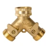 2 Way brass water hose connector