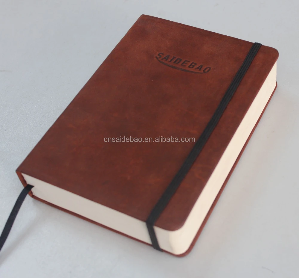 2016 Hot sale A4 /A5/A6 Leather moleskin Notebook with elastic band custom