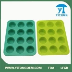 2016 Latest Item 12 grids round baking pan / silicone cake mold