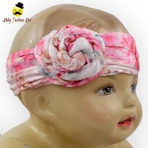2018 New Design Fashion Hair Accessories Elastic Flower Hairband Gold Velvet Headbands For Baby Girls