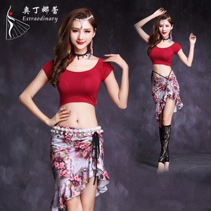 2018 NEW two pieces belly dance training dancewear for woman
