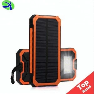 2018 Top-Rated 10000Mah Solar Cell Phone Charger Power Bank, Shenzhen Solar Charger Powerbank For Mobile Phone