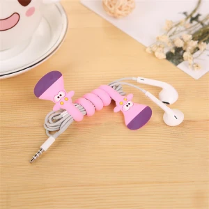 2020 25CM Cartoon Style Silicone Cord Holder heaCable Winder Cord Organizer Charging Cable Management Take Up Winder