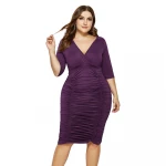2020 casual stacked asymmetrical v neck dress plus size summer ruffle african dress women
