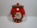 2020 christmas Santa Claus pattern ceramic cookie jars with lids