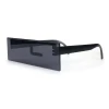 2020 New Arrival Fashionable Cool Black Bar Glasses One-piece Small Rectangular Flat Top Rimless Sunglasses