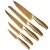 Import 2020 new design hollow handle titanium gold color plating mirror finishing 5 pcs kitchen knife set from China