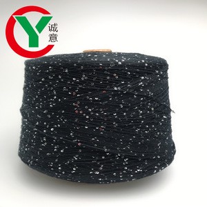 2020 new product 2mm+3mm cotton sequins fancy yarn for knitting for scarf and sweater
