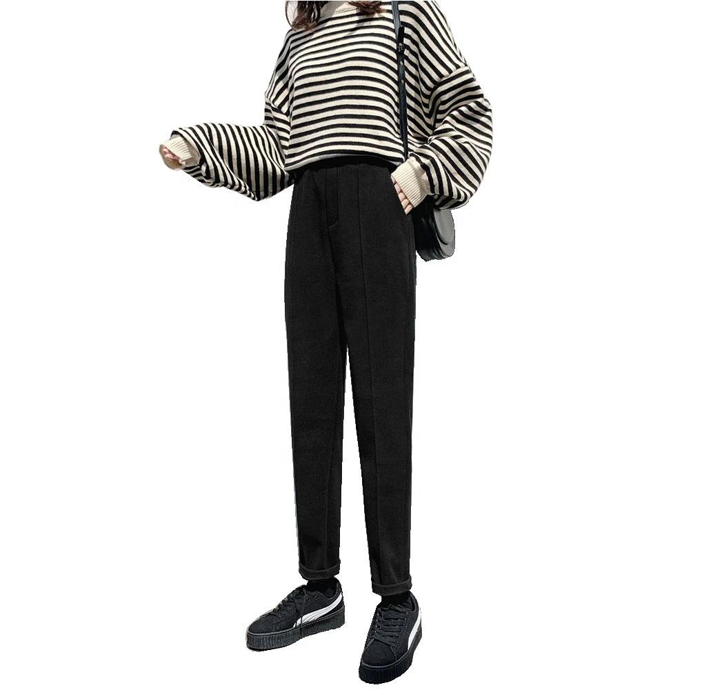 2020 Plain Dyed Spring female trousers loose casual cargo cotton trousers for women pants low price high quality apparel factory