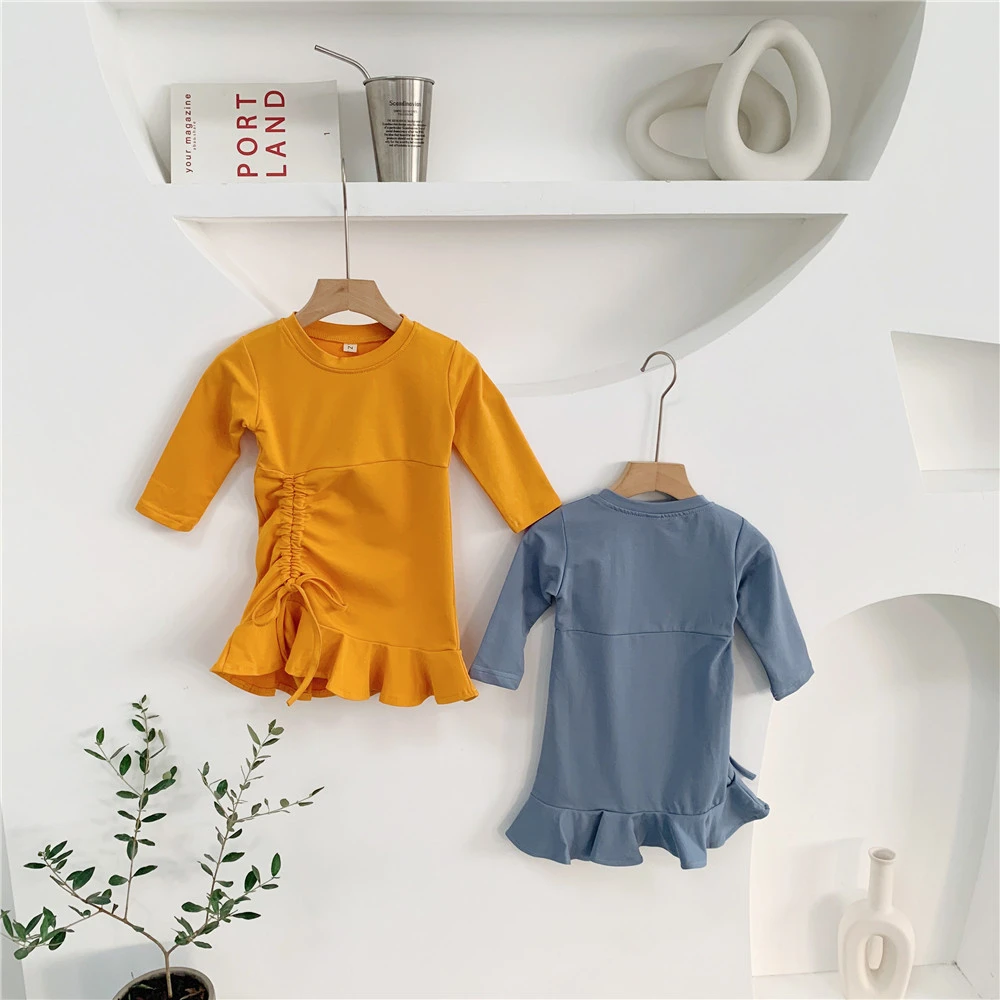 2020 wholesale autumn long sleeve cotton girls baby dress 1year