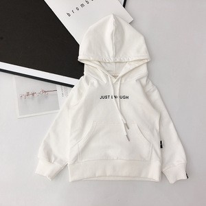 2020 Wholesale Solid Color Customized Knitted Cotton Baby Boy Pullover Hoodie Sweatershirt