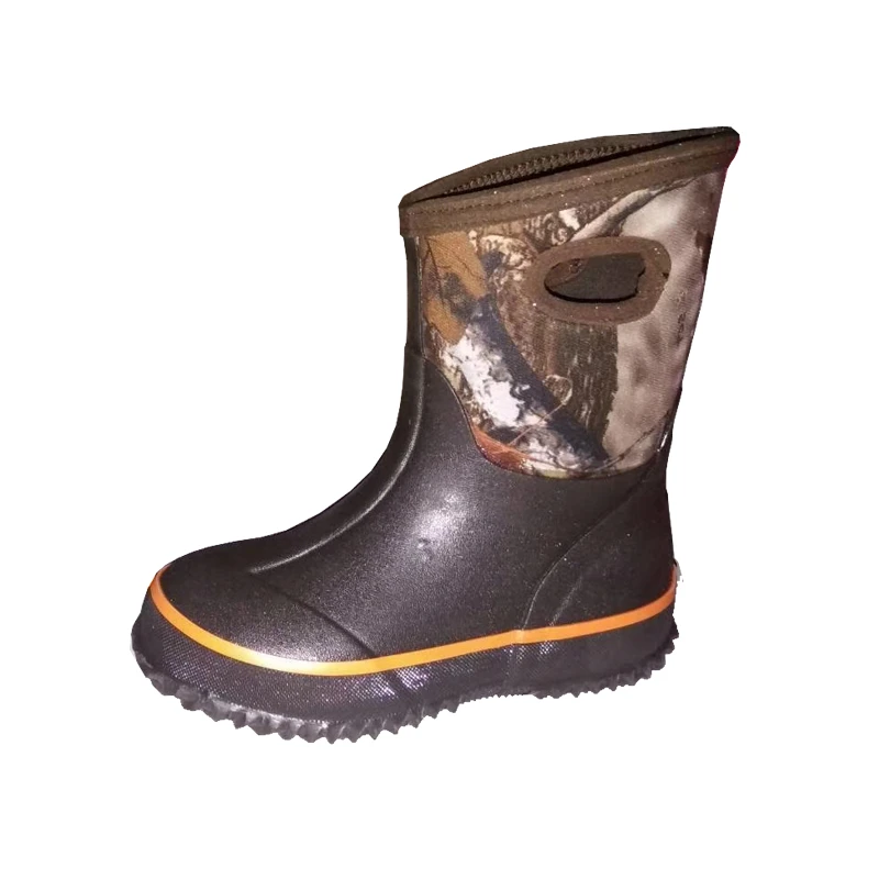2021 Anti-slip Kids Rain Boots Waterproof Neoprene Rubber Boots