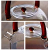 2021 borosilikatglas  handblown 800ml glass teapot clear glass pot with color handle