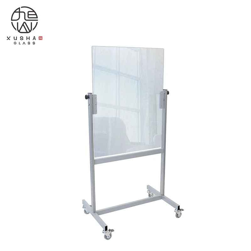 2021 erasable movable magnetic tempered glass writing whiteboard stand with wheels