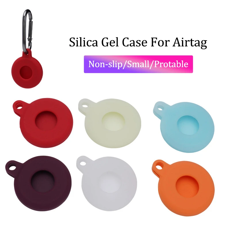 2021 New Arrival Silicone Case For Apple With Hook Keychain Silicone Case Protective Cover For Airtag