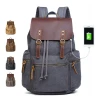 2021 Wholesale custom retro canvas rucksack usb back pack backpack bags for men backpack manufacturer