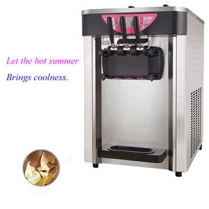 24-30L Countertop Stainless Steel Commercial220v 50Hz Electric 3 Flavor Soft Ice Cream Maker Machine