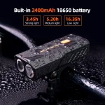 2400mah bike light waterproof led bicycle front light headlight flashlight usb rechargeable cycling accessories as power bank