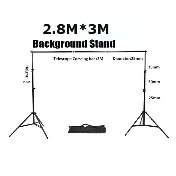 2.8*3m Adjustable Photography Background Stand Bracket Backdrop Crossbar Support Photo Studio Kit for Backdrops