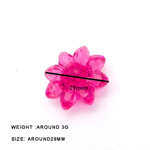 29 MM Wholesale DIY Decoration Jewelry Making Clear Crystal Acrylic Flower Plastic Beads