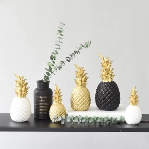 3 Colors Resin Gold Pineapple Figurine Living Room Office Desk Handmade Nordic Fruit Crafts Ornament Home Decoration Accessories