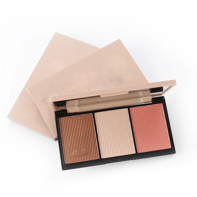 3 in 1 Multi-Purpose Highlight and Contour Powder Palette Facial Nose Blusher Pallet Shadow Palette