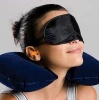 3 in1 Travel Pillow Set Inflatable Neck Cushion Pillow + Eye Patch + Earplug Comfortable Long Travel Accessories PVC Flocking