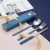 Import 304 Stainless Steel Cutlery Set Student Korean Spoon Chopsticks Fork Japanese Pull-out Portable Tableware Three Piece Set from China