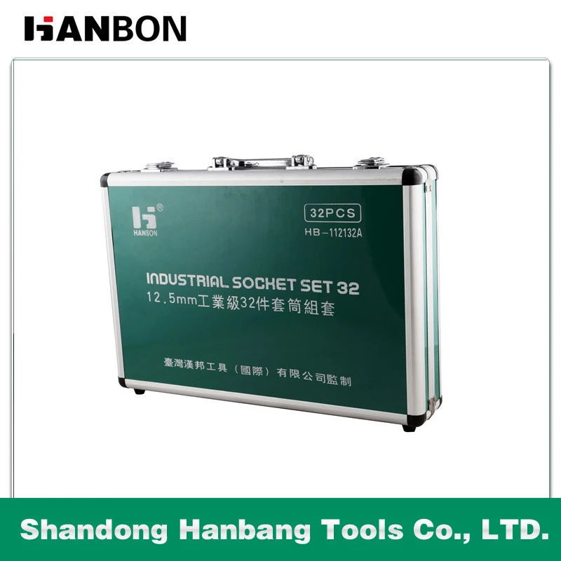 32pcs comprehensive portable hand tool set with aluminium tool box