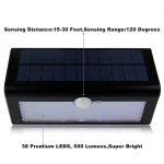 38 LED High Power 500 Lumen Solar Wall Light Outdoor PIR Motion Sensor Solar Wall Lamps LED Solar Garden Lights Waterproof
