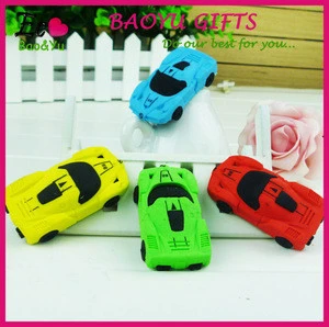 3D Car Shaped Rubber Toy Erasers New Design cartoon Erasers