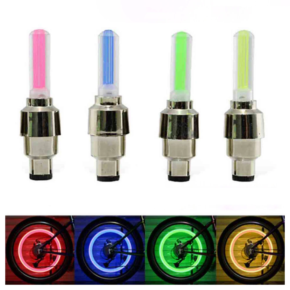 4 colors firefly led car motorcycle bike bicycle wheel tyre tire valve stem cap lights