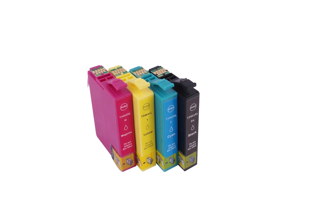 4 Colors Sets Plastic Inks Printer Disposable Chip T3462 Ink Cartridges for Epson Workforce Pro WF-3725DWF