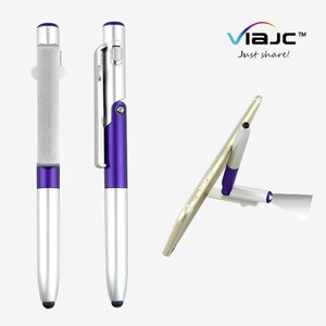 4 in 1 ball pen with light mobile phone holder stylus