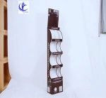 4 Tires Color Cardboard Paper Display Rack For Food Promotion Used In Supermarket floor cardboard display stand for sunglass