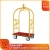 Import 4 wheel Luggage Bellman cart  Stainless Steel Hotel lobby Brass Gold trolley luggage trolley High Quality from China